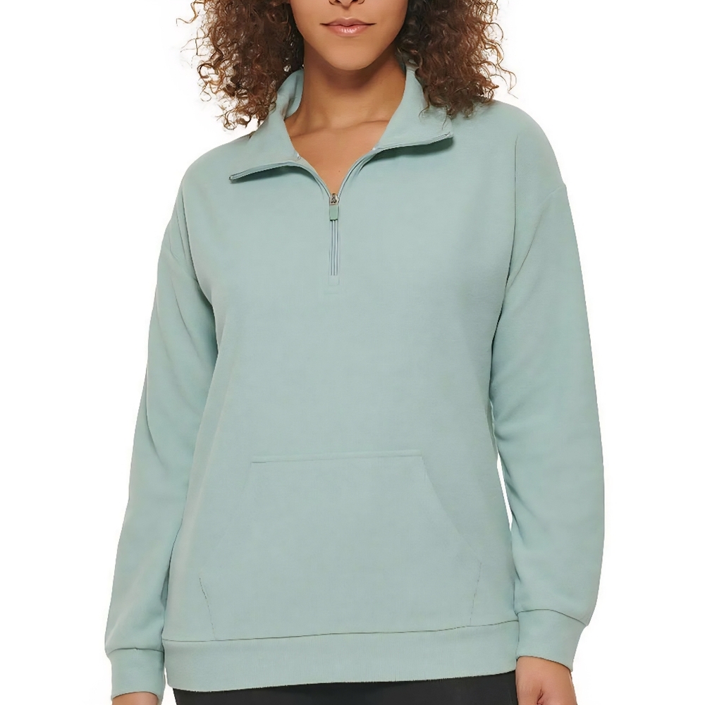 NWT Marc New York Ribbed Quarter-Zip Pullover Sweater Jade Green L